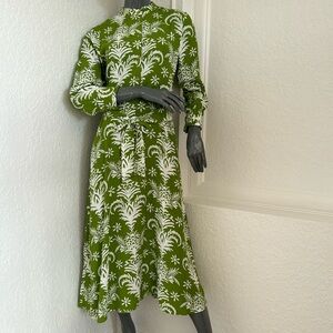 Zara green floral dress